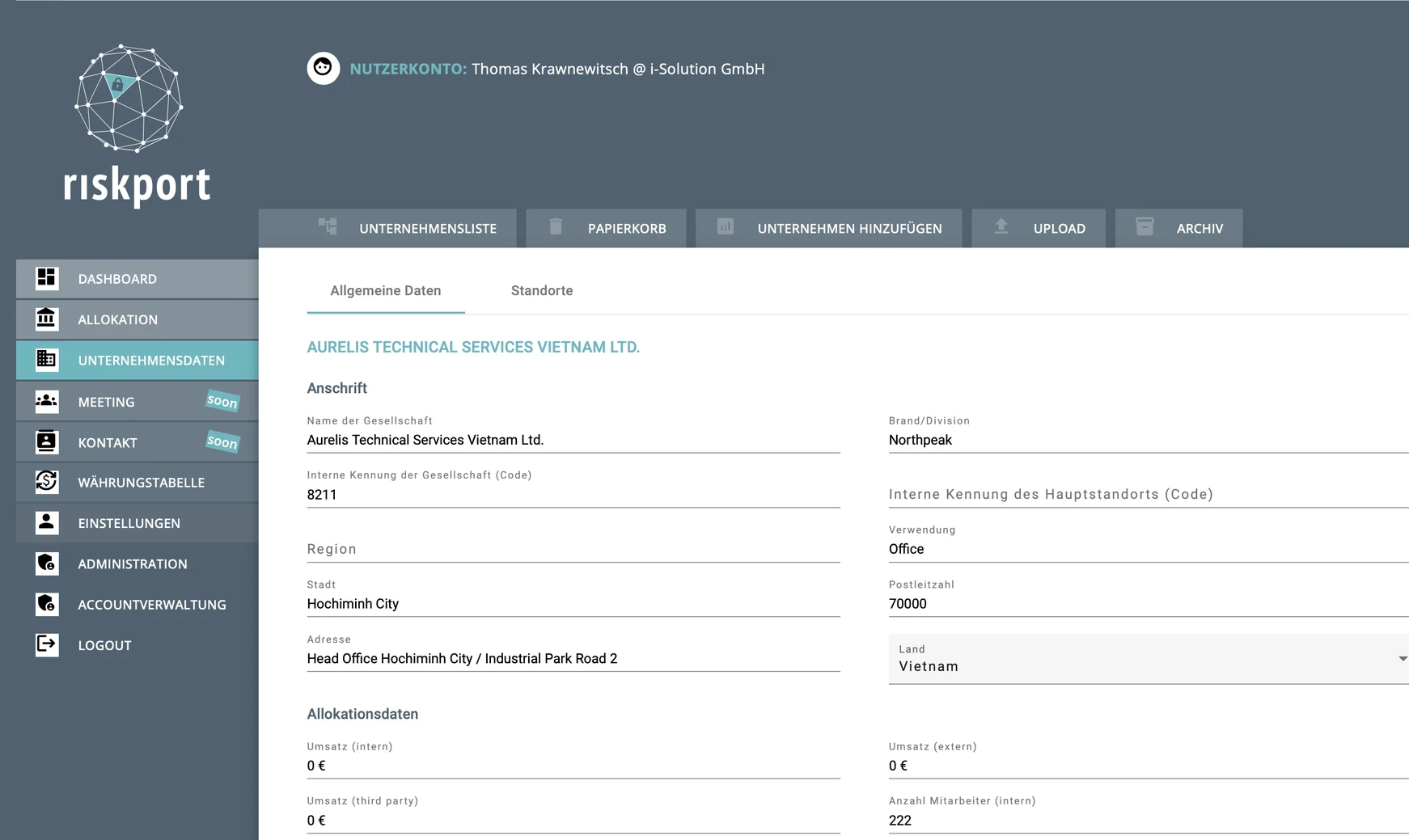 riskport — Je Gesellschaft