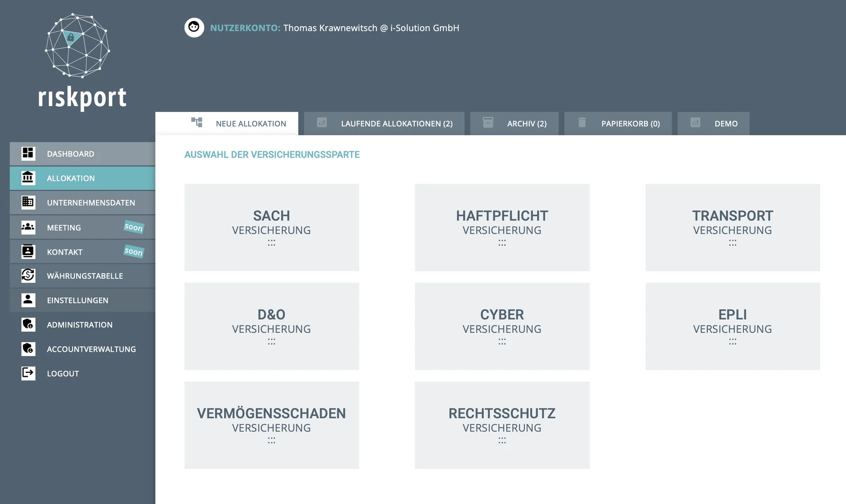 riskport — Sparten